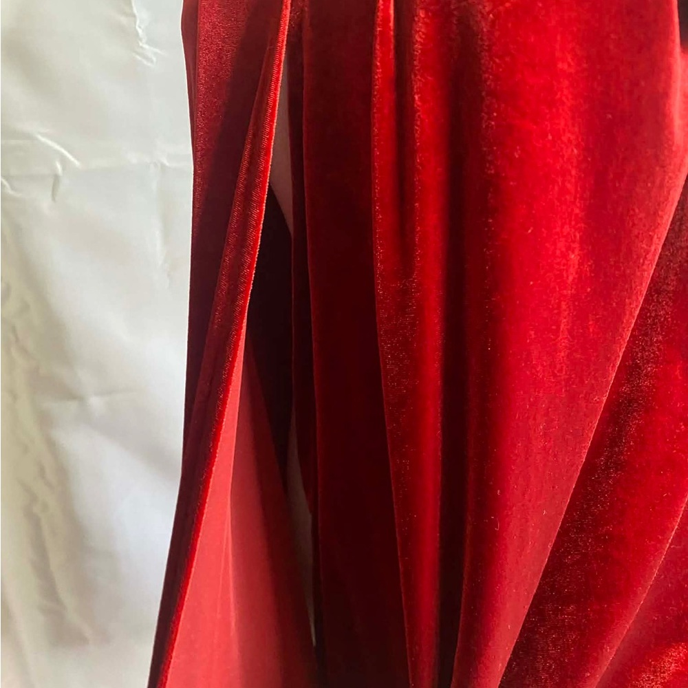 Wonderly Red Velvet Draped Surplice V-Neck Blouse - Size Medium - Picture 5 of 8